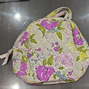 Vera Bradley Floral Quilted Cosmetic Bag in Pink and Green